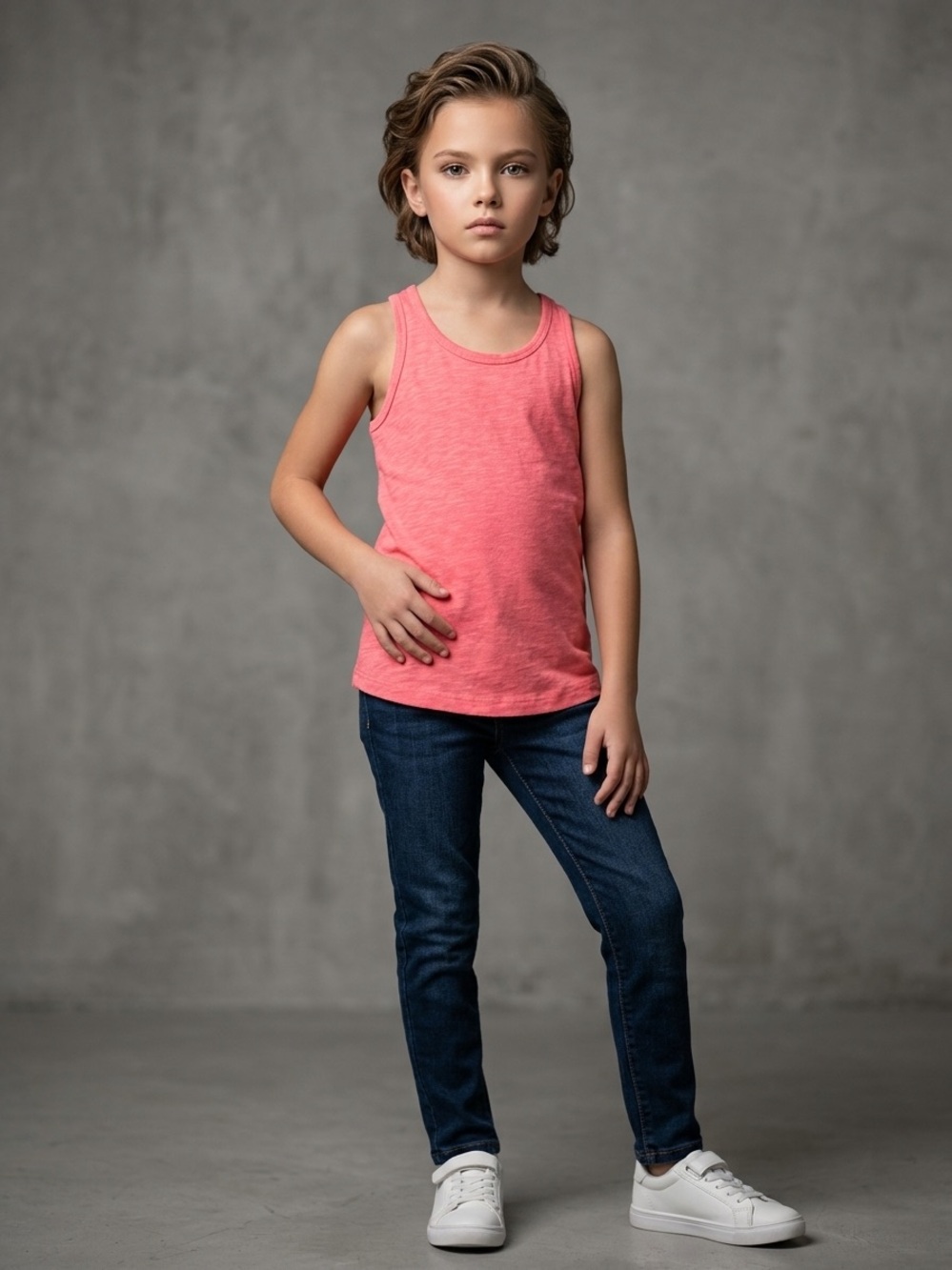 George Coral Tank Top for Kids